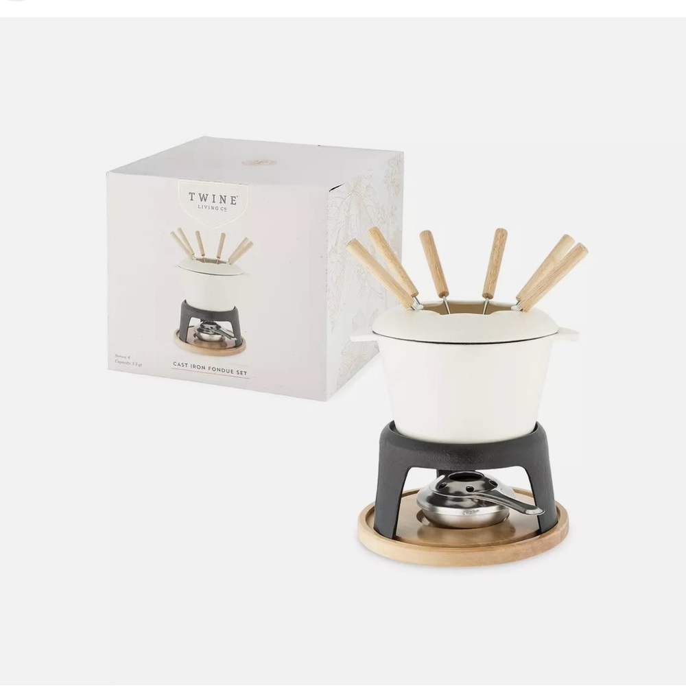 Cast Iron Fondue Set New in Box Twine Living Co.